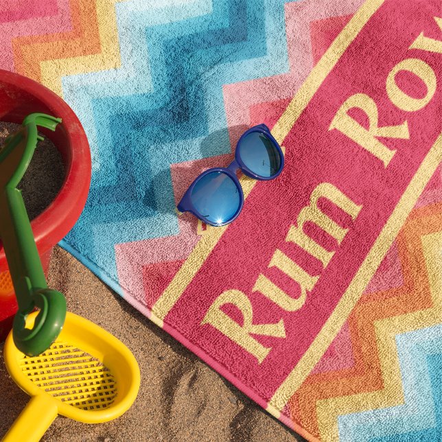 Toalha De Praia Toque de praia de cor vibrante personalizada - Tex (Criador carregado)