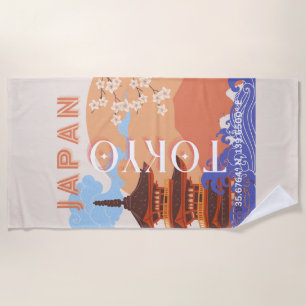 Toalha De Praia Tóquio Japão Viagem Art