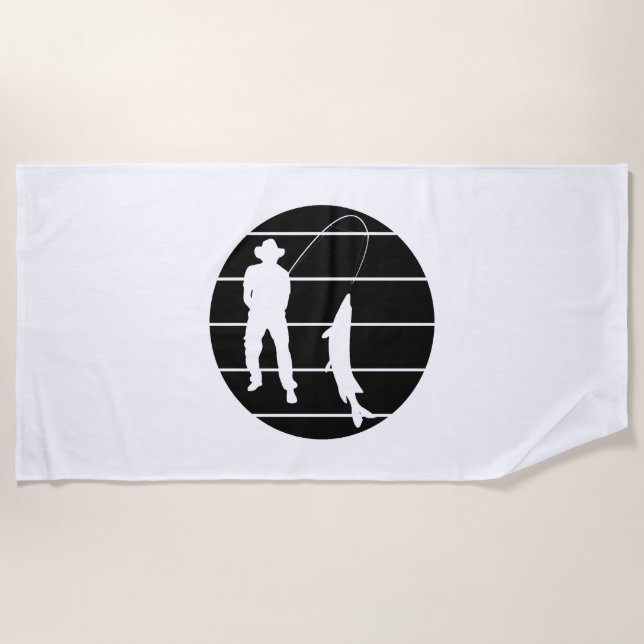 Toalha De Praia Torneio de pesca da vara de pesca (Frente)