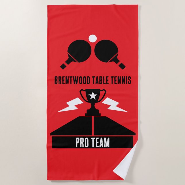 Toalha De Praia Torneio de Tênis de mesa de  (Frente)