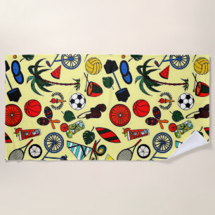 Toalha De Praia Torre Amarelo de Verão