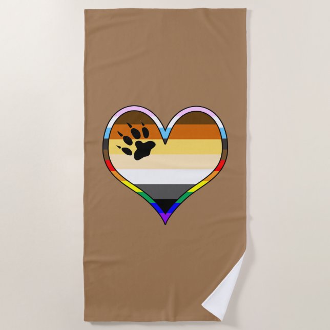 Toalha De Praia Torre Bear Pride Heart Beach (Frente)