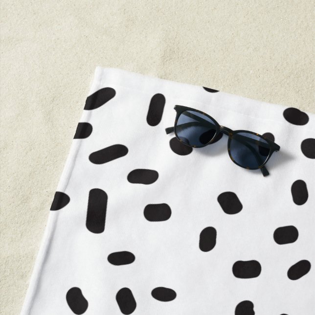 Toalha De Praia Torre branca e negra moderna elegante (In Situ)