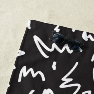 Toalha De Praia Torre branca e negra moderna elegante