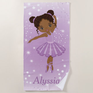 Toalha De Praia Torre de praia Afro-Americana Ballerina Purple Tut