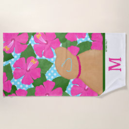 Toalha De Praia Torre de praia amarela da ilha de Hibiscus