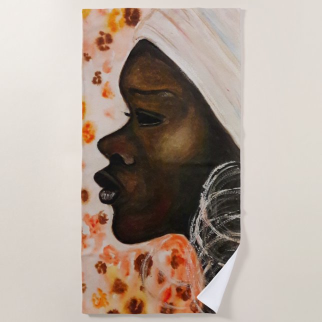 Toalha De Praia Torre de praia Bonito de beleza africana (Frente)