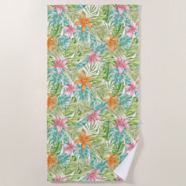 Toalha De Praia Torre de praia de Impressão de Verão tropical
