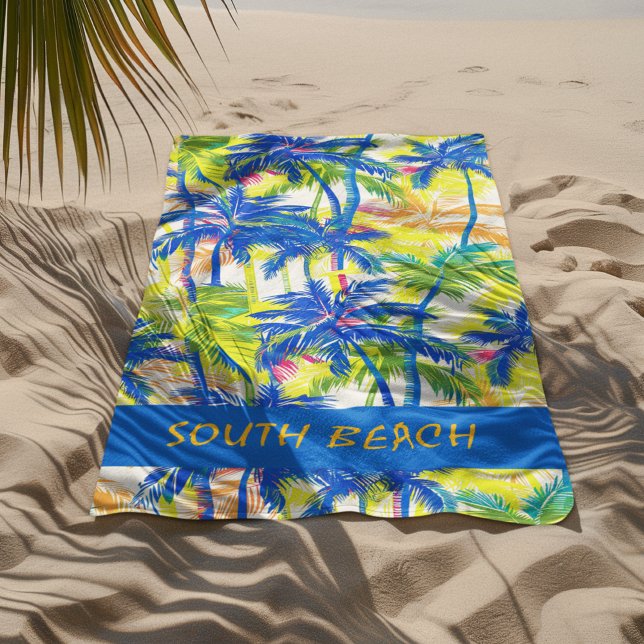 Toalha De Praia Torre de praia de Palms Tropical (Tropical Palm Towel on Sandy Beach
)