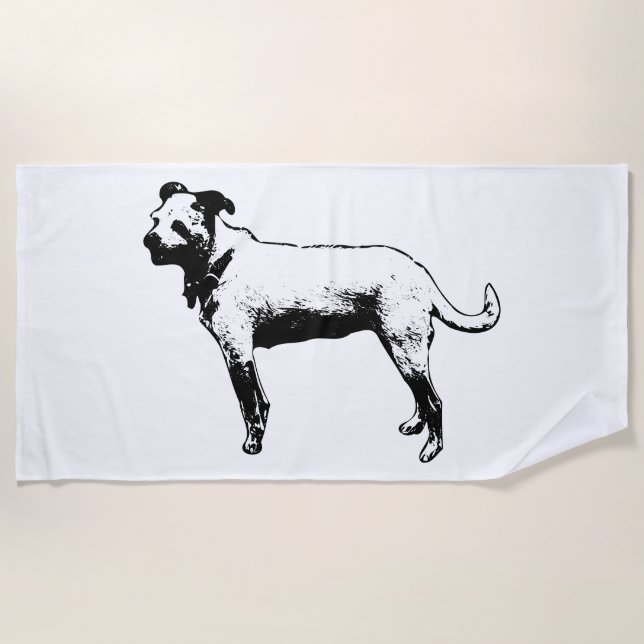 Toalha De Praia Torre de praia de Terrier Mix (Frente)