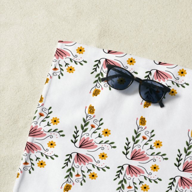 Toalha De Praia Torre de praia flexível de Design floral Elegante  (In Situ)