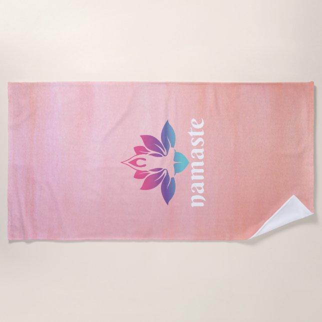 Toalha De Praia Torre de praia Trendy Namaste Yoga (Frente)