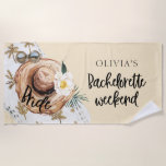 Toalha De Praia Torre de praia tropical Bachelorette Weekend Beach<br><div class="desc">Bachelorette de praia Tropical Weekend Beach Towel. Correspondência de itens em nossa loja Design do Partido Cava</div>