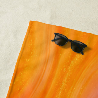 Toalha De Praia Torre Dourada Marble Beach de Fiery Orange
