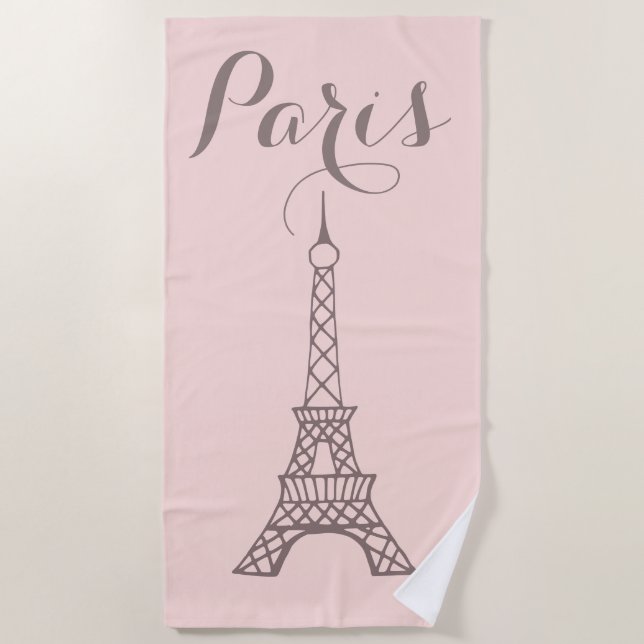 Toalha De Praia Torre Eiffel de Paris Torre Bathroom Beach Towel (Frente)