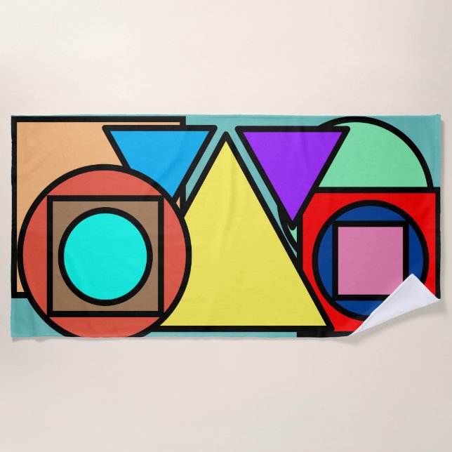 Toalha De Praia Torre Geométrica de Praia (Frente)
