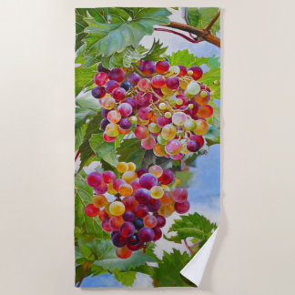 Toalha De Praia Torrese Sunny - Uvas Coloridas Ainda Tintas De Vid