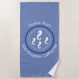 Toalha De Praia Towel Beach - Sea Horses and Home Port