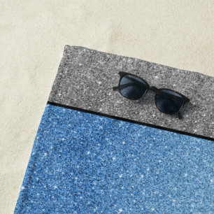 Toalha De Praia Towel Beach Towel em Blue/Silver Glitter