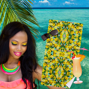 TOALHA DE PRAIA TOWEL DA PRAIA DE LEMÕES TROPICAIS