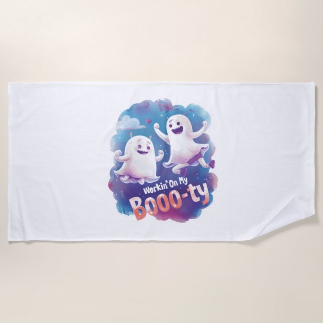 Toalha De Praia Trabalhando no meu Booo-ty (Frente)