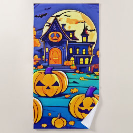 Toalha De Praia Trabalho de arte de Mansão de Spooky Halloween