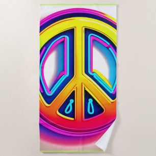 Toalha De Praia Trabalho de arte de Paz Vibrante