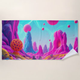 Toalha De Praia  Traumplanet der Farben – Jenseits der Realität