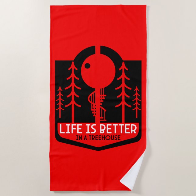 Toalha De Praia Treehouse Playhouse De Volta À Escola (Frente)