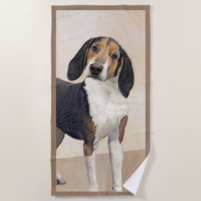 Toalha De Praia Tremendo a pintura de Walker Coonhound - Arte Orig (Frente)