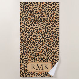 Toalha De Praia Trendy Bold Leopard Imprimir Personalizado 3 Letra