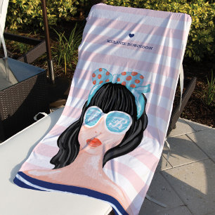 Toalha De Praia Trendy Modern California Beach Beauty Babe