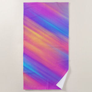 Toalha De Praia Trendy Neon Bright Blue Cor-de-rosa Abstrato