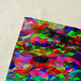 Toalha De Praia Triângulos curvos coloridos ou ondulações colorida