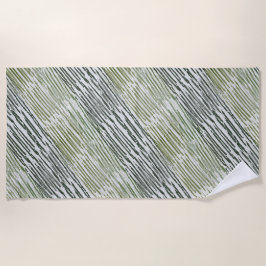 Toalha De Praia Tribal Green Stripes Abstract Pattern 