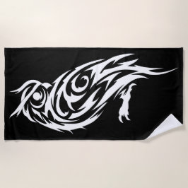 Toalha De Praia Tribal Owl Silhouette Minimal Animal Design