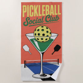 Toalha De Praia Tribunal de Retros do Clube Social de Picleball
