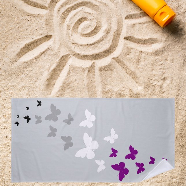 Toalha De Praia Trilha de Borboleta do Orgulho Asexual (Criador carregado)