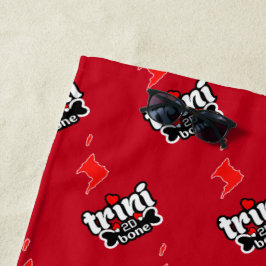 Toalha De Praia Trini até o Osso com Ilhas Inclinadas em VERMELHO