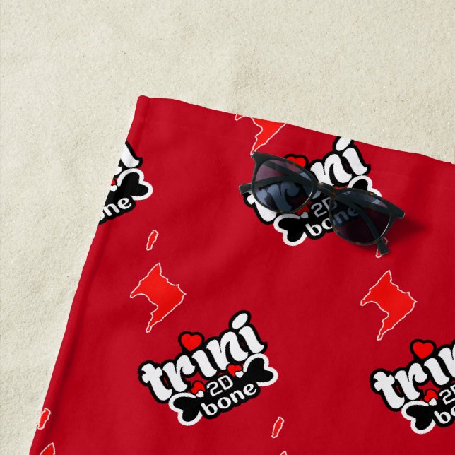 Toalha De Praia Trini até o Osso com Ilhas Inclinadas em VERMELHO (In Situ)