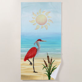 Toalha De Praia Tropical Beach Heron Beach Towel