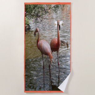 Toalha De Praia Tropical Flamingo Birds Beach Towel