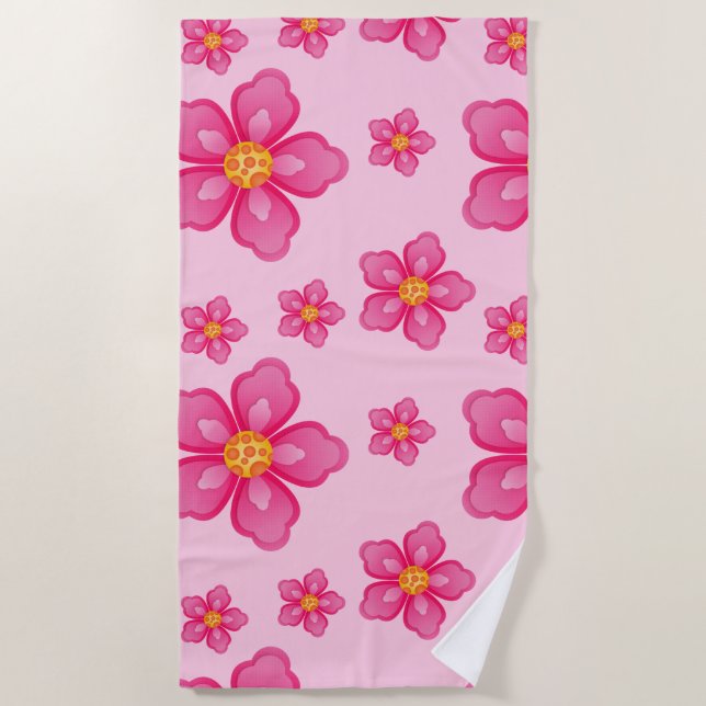 Toalha De Praia Tropical Plumeria Beach Towel (Frente)