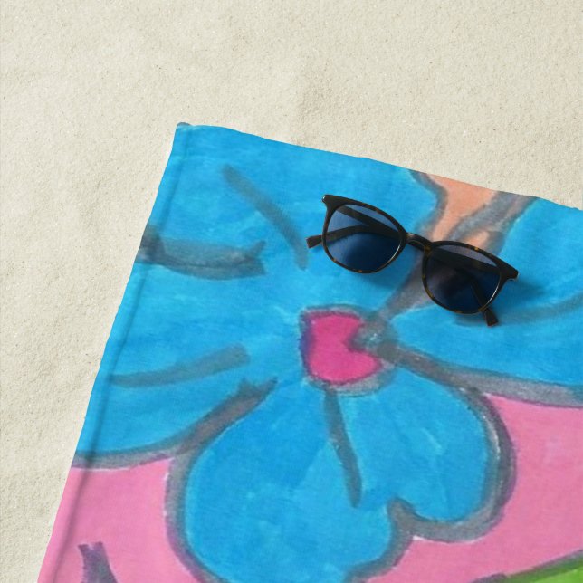 Toalha De Praia Tropical Rainbow Party Beach Towel (In Situ)