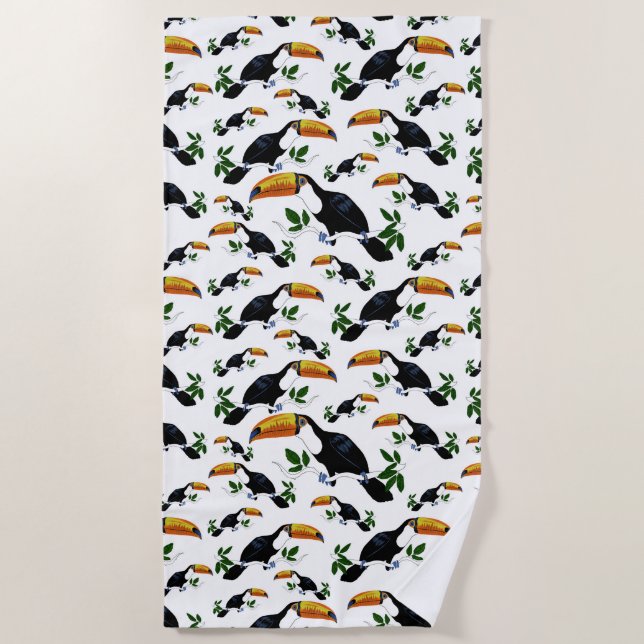 Toalha De Praia Tropical Toucans - Playful Jungle (Frente)