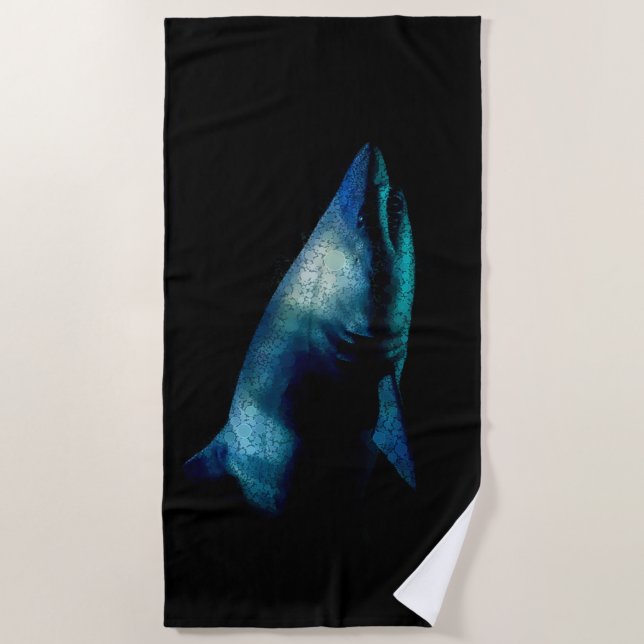 Toalha De Praia Tubarão Nas Sombras (Frente)