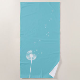 Toalha De Praia Turquesa Dandelion Beach Towel