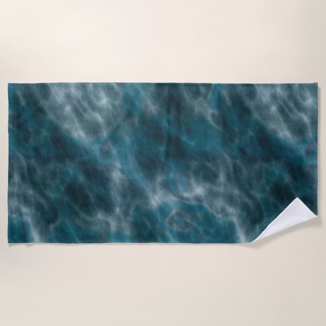 Toalha De Praia Turquesa e água de cinza (Frente)