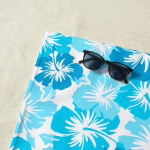 Toalha De Praia Turquesa floral havaiana do hibiscus épico Aloha 