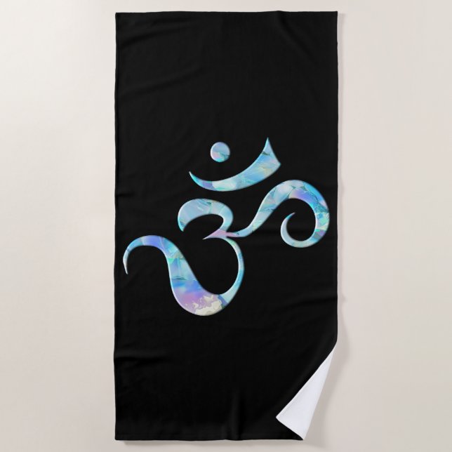 Toalha De Praia Turquoise Marbled Om (Frente)